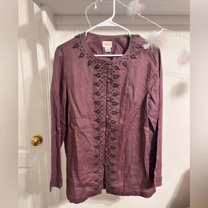 VENDOR ITEM : Vintage Neiman Marcus Mauve Beaded Blouse